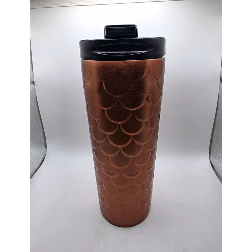 Starbucks 2017 Copper Mermaid Scales Stainless Steel Tumbler 16 oz Travel Mug